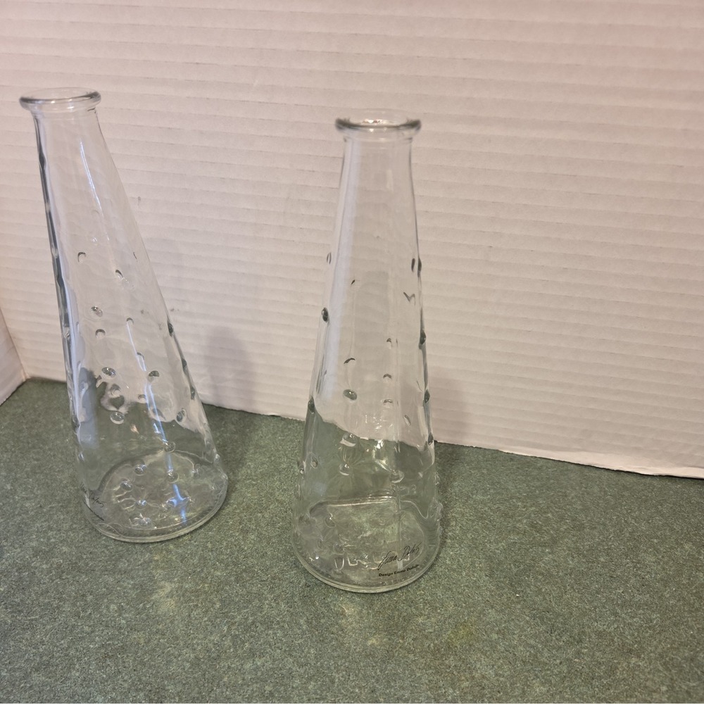 SET OF 2 IKEA GLASS BUD VASES #15234 7 1/8" TALL DESIGNED BY EMMA DAFANAS - Picture 6 of 7